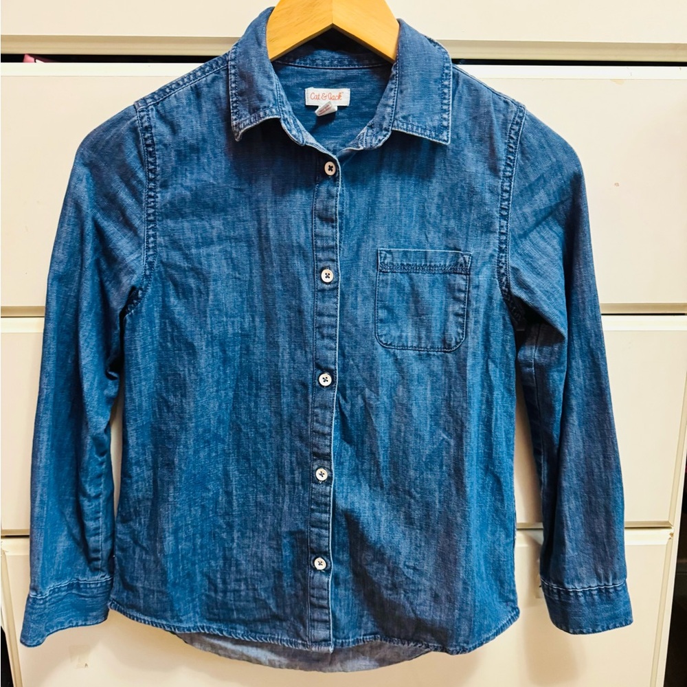 Cat & Jack Dark Blue Kids Button Down Shirt